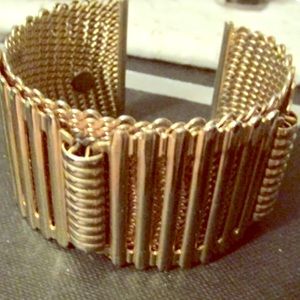 Vtg Jewels by Julio Gold Plated Mesh 1950’s Cuff